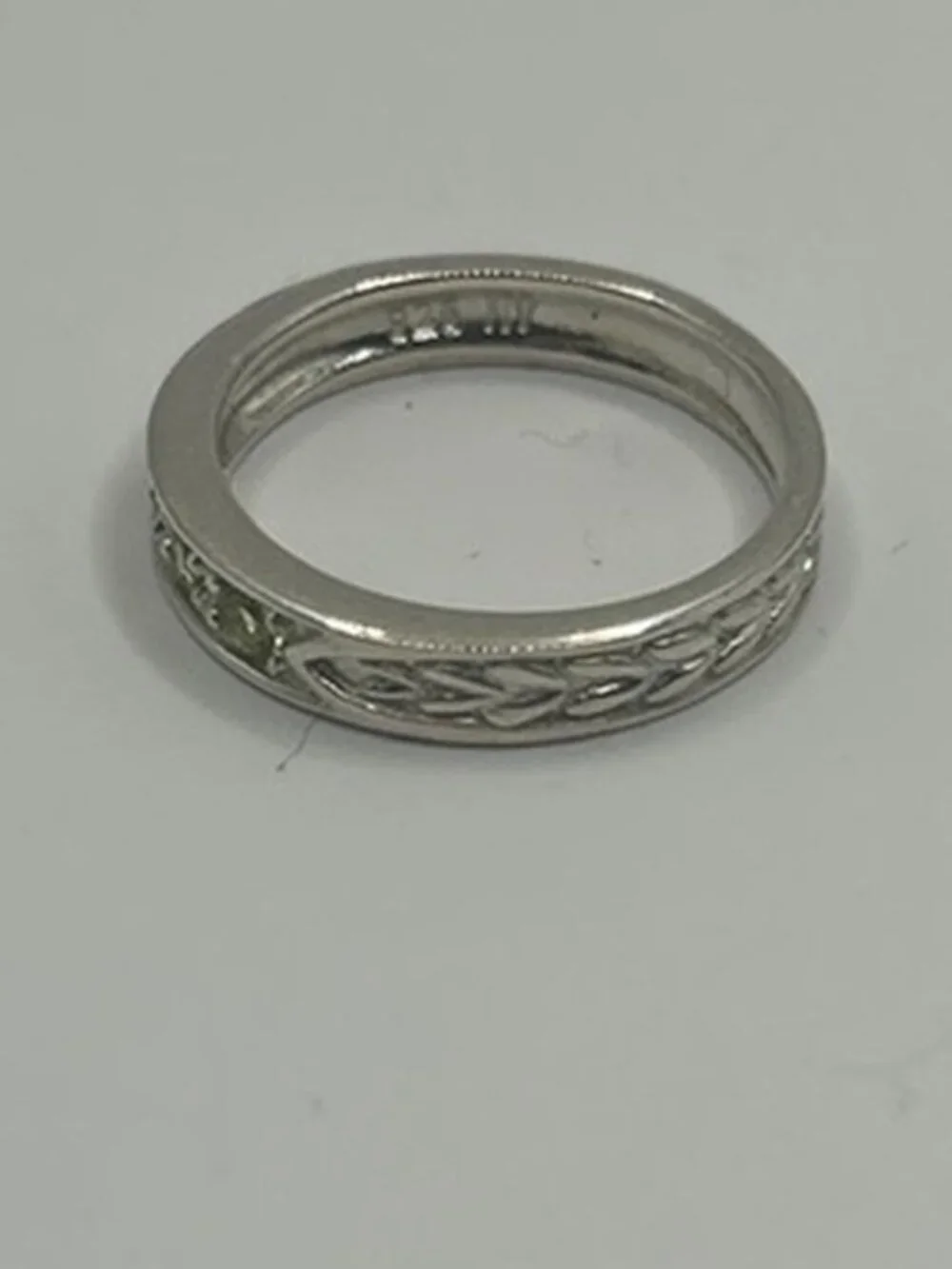 Vintage 925 Sterling Silver Engraved Band Ring Womens Braided Detail Stamped